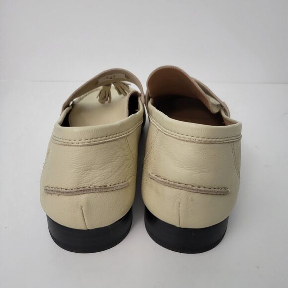 NWT MANGO Leather Moccasins Womens 9 EU 40 Beige Tassels Loafers MNG - Picture 4 of 9